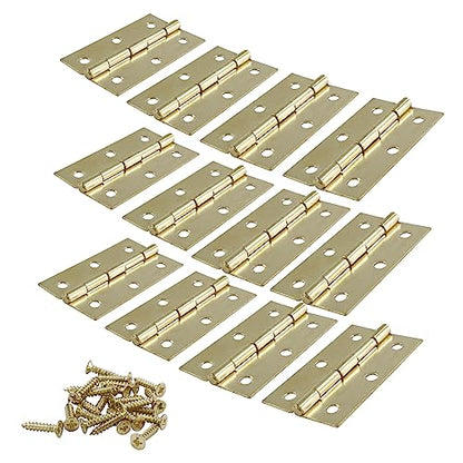 Murtenze 12 Pack 2.5 Inch Door Hinge, Gold - color: Gold, size: 2.5 Inch