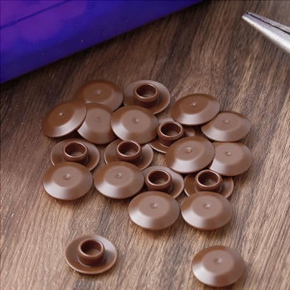 32 Pcs Door Threshold Screw Covers, Adjustable Sill Cap Plugs, Brown - color: Brown