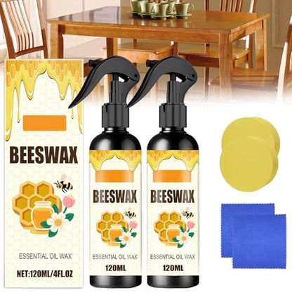 Beeswax Wood Polishing Spray, Beeswax Furniture Polish, Floor Polish, Beewax Care Restorer for Living Rooms,Kitchens,Wood Furniture Floors (2)