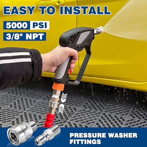 3/8 Inch NPT Pressure Washer Quick Connect Adapter Set, 12-Piece - color: Silver