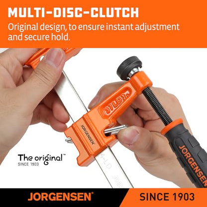 Jorgensen 6" Light-Duty Steel Bar Clamp Set, 300 lbs Load Limit, 2-Pack - size: 6 Inch Light Duty