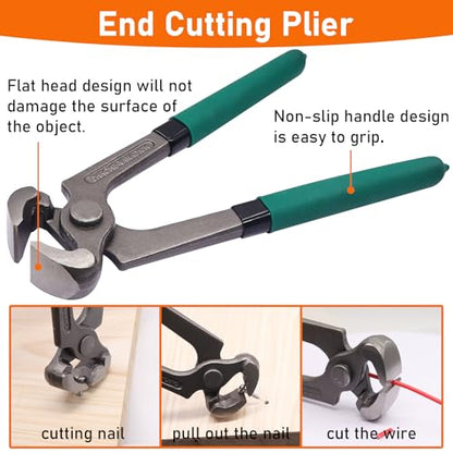 4Pcs Upholstery and Construction Staple Remover Tools Set - Nail Tack Remover, U Tack Lifter, End Cutting Plier, Carpet Remover Tool for Furniture Floor Craft Project Photo Frame