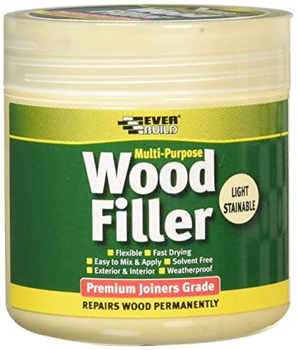 Everbuild Multi-Purpose Premium Joiners Grade Wood Filler Light Stainable 250ml - color: Light Stainable