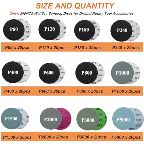 275PCS 2 Inch Hook and Loop Sanding Discs Kit - size: 2Inch-KIT