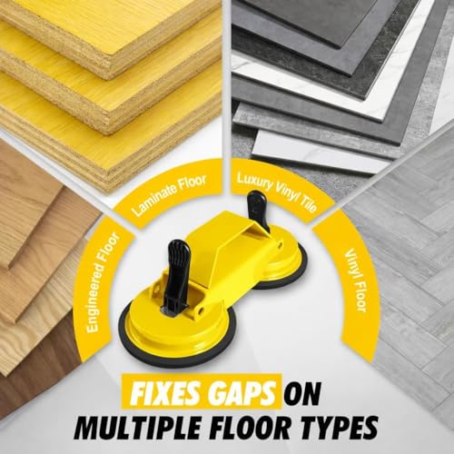 Vinyl Floor Repair Kit 13pcs : Floor Gap Fixer Tool with Plank Grabber (Yellow) - color: Yellow