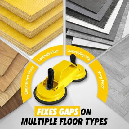 Vinyl Floor Repair Kit 13pcs : Floor Gap Fixer Tool with Plank Grabber (Yellow) - color: Yellow