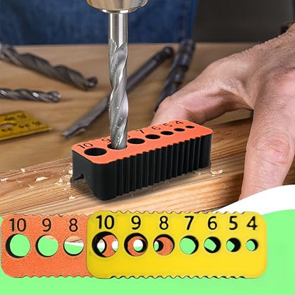 Drill Bit Guide, Simple Portable Reusable Plastic Metric Precision Tool for Woodworking, Yellow