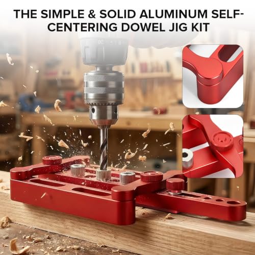 Self Centering Dowel Jig Kit, 6/8/10mm Woodworking Dowel Jig
