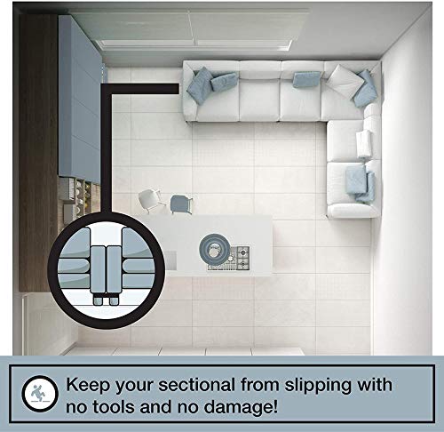 Couch Clamp Sectional Connectors (4 Pack) – Keep Cushions from Sliding, Easy Install Straps, Universal Fit for Modular Couches – Prevent Floor Scratches - style: Original