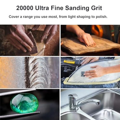 Extra Fine Sand Paper 120 to 20000 High Grit, 22 PCS Sandpaper Sheets with 3 Finger Cots, Assorted Wet Sanding Paper Automotive Sandpaper Assortment, for Car Wood Metal Furniture 9.1 x 3.6'' (22 PCS) - style: 22PCS