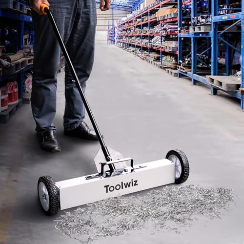 Toolwiz Magnetic Sweeper with Wheels 24" Wide, 33 Lb Capacity Quick Release - size: 24 inches