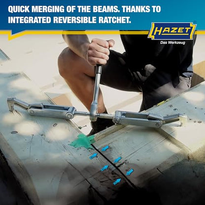HAZET Beam Puller 1774-1, Forged for Heavy Duty, Clamping Stroke: 4.53", Total Width: 17.32", Ratchet Length: 10.83", Trapezoidal Thread TR 16 X 5, For Clamping, Pulling - style: With hooks