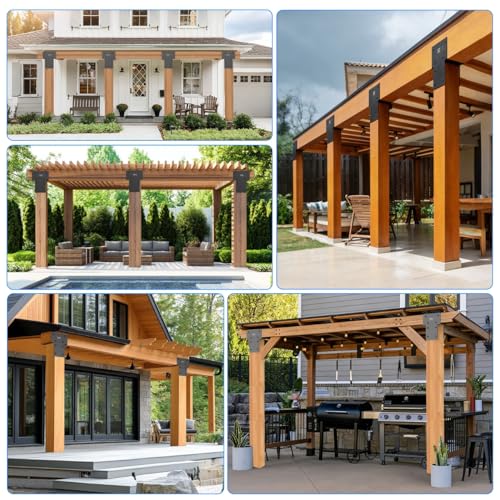 Post Bracket Stainless Steel, L Shape & 6"x6" (Actual 5.6x5.6) , Fit Wood Beams Bracket, Connector for Deck Patio Post, Gazebo, Garden, Yard, 2 Pcs - style: L shape