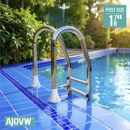 1 7/8" Pool Ladder Flange, Cast Aluminum Pool Deck Anchor Flange, 2 Pack - size: 1 7/8''