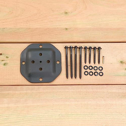 Nuvo Iron Heavy Duty Wood Post Plate Connector - Bolts Included, 4" x 4"