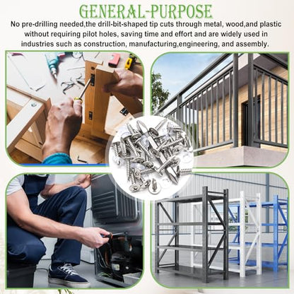 mxuteuk 230PCS #8 Self Tapping Screws,410 Stainless Steel - size: SV 230PCS #8 Kit