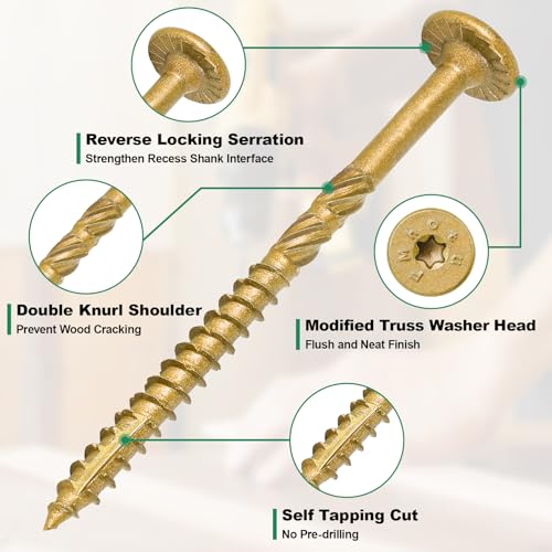 10 Inch Heavy-Duty Outdoor Deck Screws - size: #14 x 10"