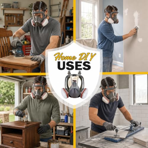 Avenor Full Face Mask with Replaceable Filters for DIY Painting & Cleaning