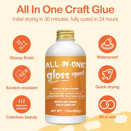 1DFAUL Crafts Sealer Gloss Finish, 200ml All Purpose Craft Glue - style: A1 Gloss