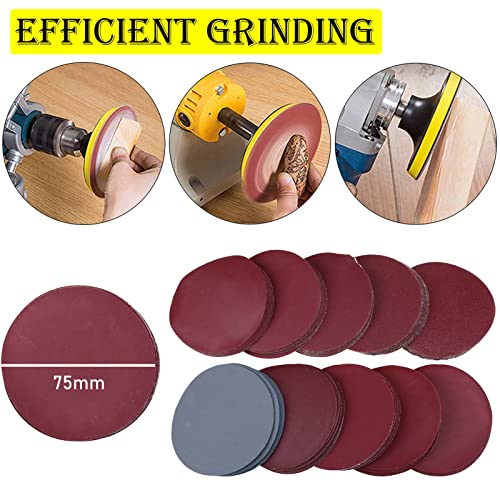 100-Pack 3-Inch Sanding Discs - style: Complete Grit Sanding Kit