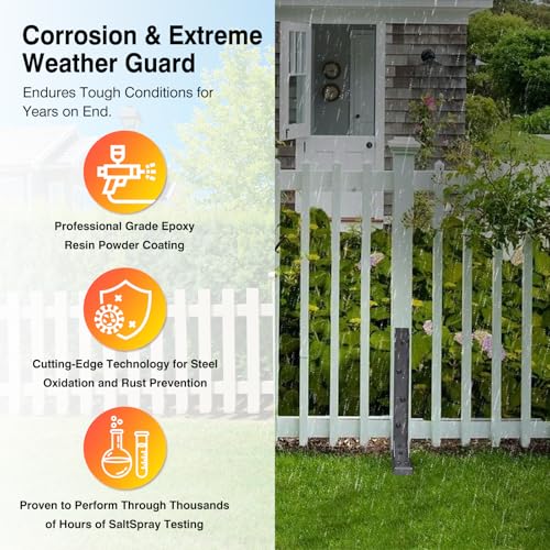 4pcs Fence Post Repair Kit,Fix Broken Wood Support. - color: 4 Pack Black