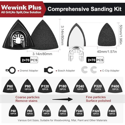 148Pcs Wet Dry Oscillating Tool Sanding Pad Kit - color: 148PCS-Sanding Only