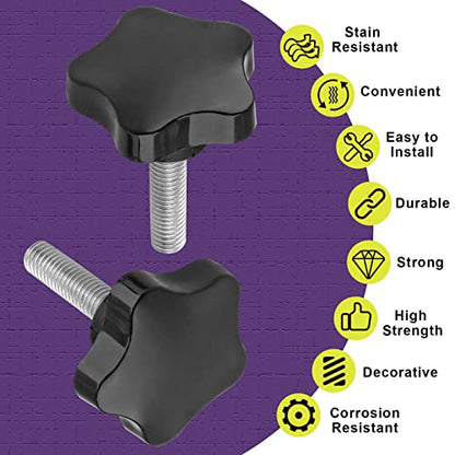M8 x 30mm Thread Star Knob, 2Pcs - size: M8 x 30mm, style: Star Handle