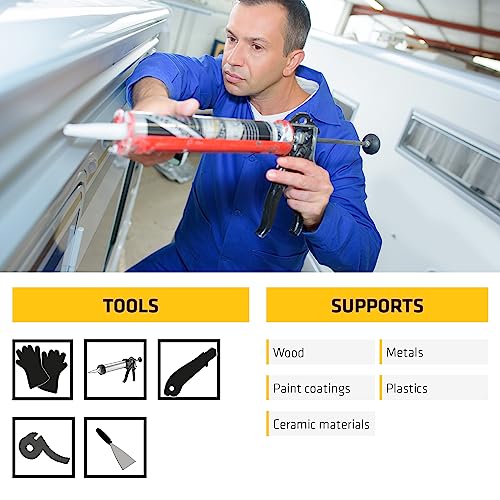 Sika Sikaflex-221 - White - Multi-Purpose Polyurethane sealant/Adhesive - Creates Permanent Elastic Seal - Sandable/paintable - Non-Corrosive - 10.1 fl oz (Pack of 24) - color: White, style: Compact (Pack of 24)