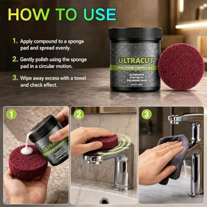 2PCS Surface Restoration Polish With Pad,Multi-Surface Scratch Remover,for Leather Wood Marble Countertop Refrigerators & Cookware Ovens Sinks