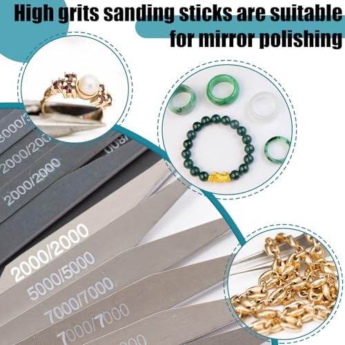 Honoson 10 Pcs Sanding Sticks for Plastic Models, Low Grits, Double Angle - style: Double Angle Shape