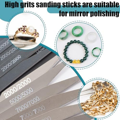 Honoson 10 Pcs Sanding Sticks for Plastic Models, Low Grits, Double Angle - style: Double Angle Shape
