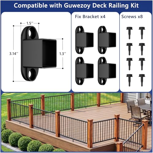 4 Pack Galvanized Steel Deck Railing Brackets for Level Rails - color: The Brackets for Level