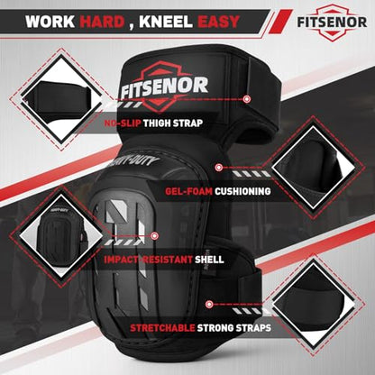 Knee Pads for Work, Professional Knee Pads for Men, Black - color: Black