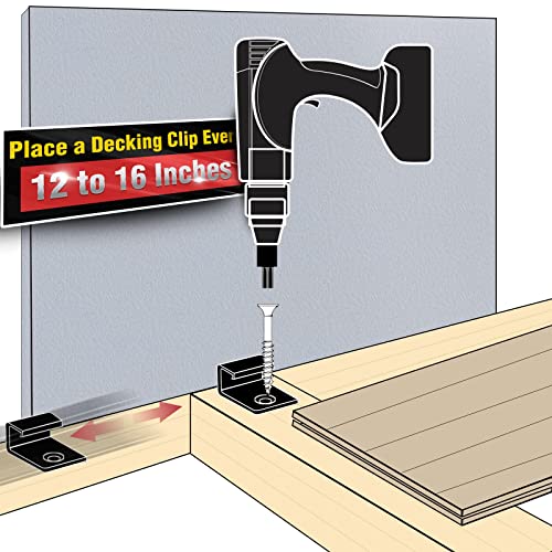 Start Clips, Hidden Deck Starter Clips for Composite Decking, Hidden Fasteners Starter Clips with Decking Screws, 36 Pack, Black