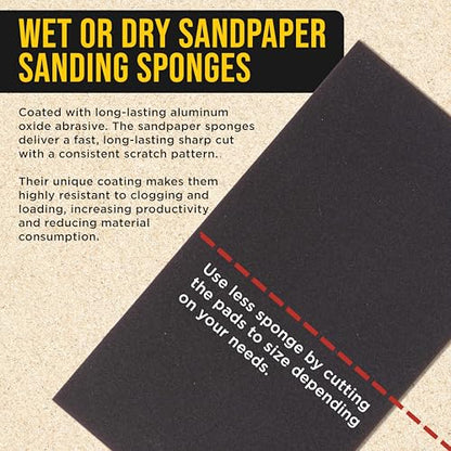 Dura-Gold 2000 Grit 5" x 2-3/4" Sanding Sponges, Flexible Sandpaper, 20-Pc - style: 2000 Grit