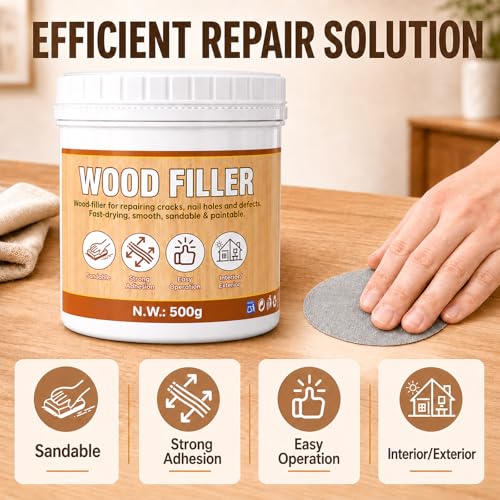 Wood Filler Repair Kit, 16.9oz Wood Putty White