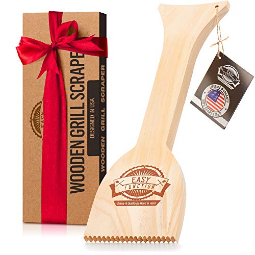 Wood Grill Scraper - Safe, Bristle-Free BBQ Cleaner