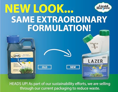 Liquid Harvest Lazer Blue Concentrated Spray Pattern Indicator 8 Ounces Perfect Weed Dye, Herbicide Fertilizer Marking Turf Mark and Marker - size: 8 fl oz