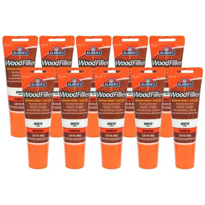 Elmer's E855 Carpenter's Wood Filler, 3.25-Ounce Tube, White -10 Pack - color: White -10 Pack