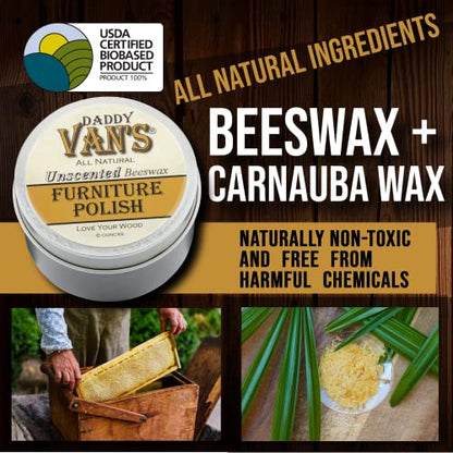 Daddy Van's All Natural Unscented Beeswax Furniture Polish