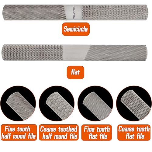 Woodworking File Set: A 4-piece set of high-quality high-carbon steel hand files, including a round file, a half-round flat file, and a needle file, suitable for sharpening woodworking and metal tools
