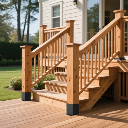 4"X6" Post Base 2PCS,Post Brackets(Inner Size 3.6"x5.6") 2mm Thick - size: 4''X6''