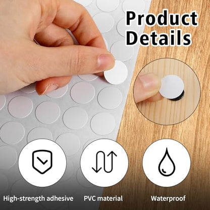200 PCS White Self-Adhesive Screw Hole Stickers - size: 21mm