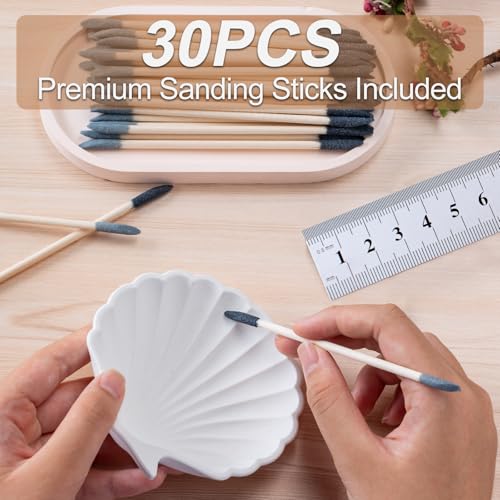 30 Pcs Sanding Sticks, Premium Double-Ended Matchstick Sanding Stick