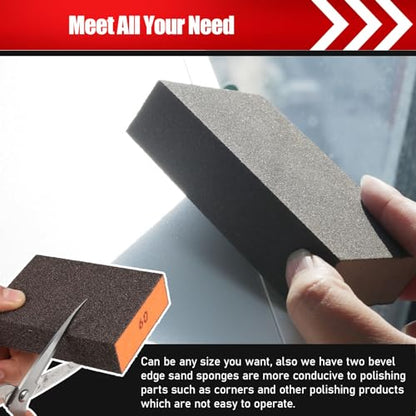 18 Pack Sanding Sponge, Washable and Reusable Sanding Block for Wood Drywall Metal Glasses Coarse/Medium/Fine/Superfine in 60/80/120/220 Grit Sandpaper Block Sand Paper Brick (3.9'' × 2.8'') - size: 18 Pack
