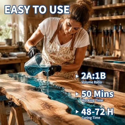 Deep Pour Epoxy Resin, 96 Gallon 2:1 Casting Kit, 2-4 Inch Pour - size: 96OZ