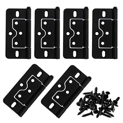 Non-Mortise Cabinet Hinges, 3 Inch Black, 6Pcs - color: Black, size: 3 Inch Butterfly