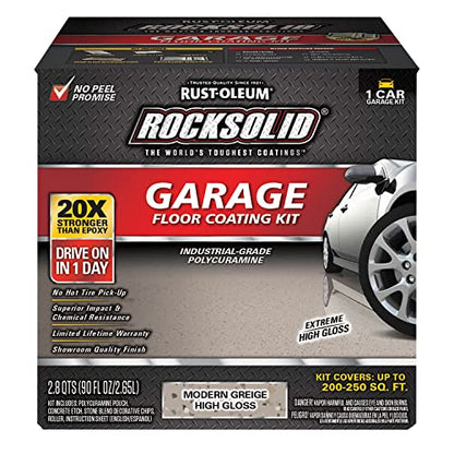 Rust-Oleum RockSolid Polycuramine Gloss Modern Greige Garage Floor Coating - color: Modern Greige, size: 1 Car