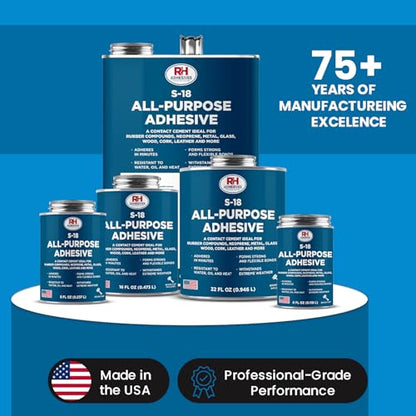 S-18 All-Purpose Adhesive 4 oz - Contact Cement for Headliner & Upholstery - size: 4 oz