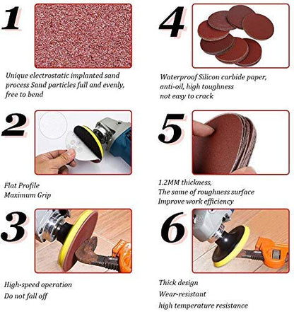4" Hook & Loop Sanding Discs Pack of 100